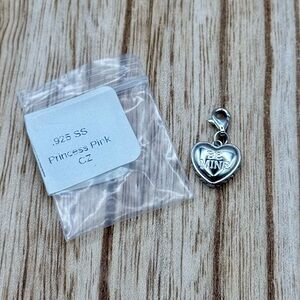NWT Ryze Party .925 Sterling Silver “Be Mine” Heart Charm Princess Pink Cz